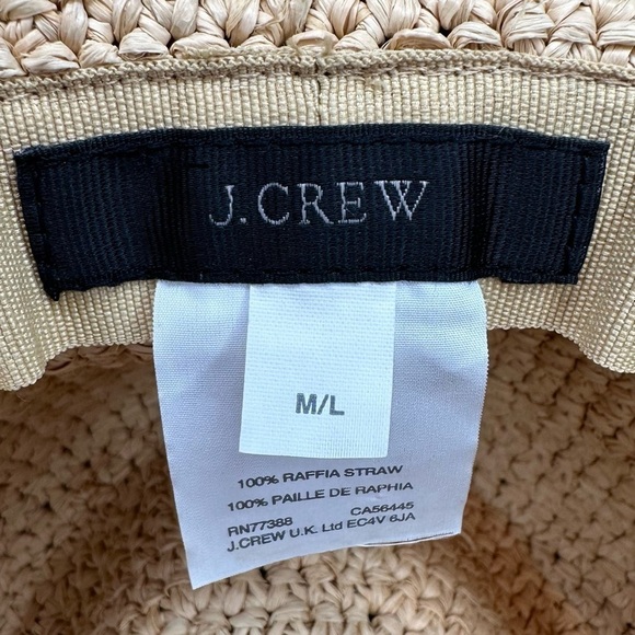 J. Crew 100% Rafia Women's Packable Straw Hat, Size M/L - Picture 12 of 13